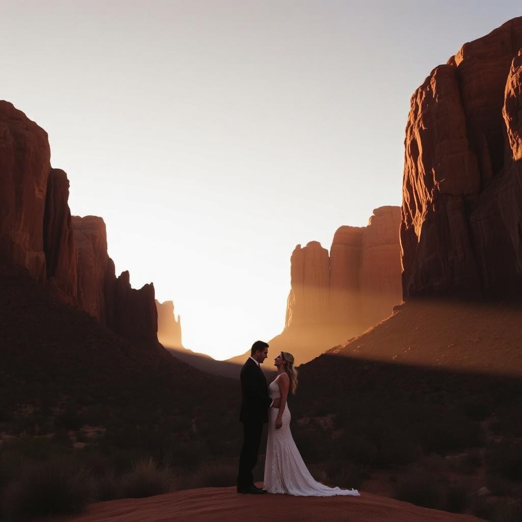 Scenic desert wedding landscape